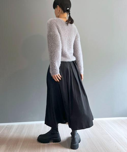 Jewelobe(ジュエローブ)の「タックフレアロングスカート(スカート・レディース・グレー/ベージュ/ブラック・M/S)」の21枚目の写真