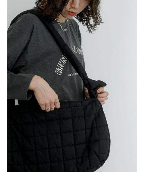 Samansa Mos2 blue（サマンサモスモスブルー）の「キルティングショルダーバッグ（ハンドバッグ・レディース・ブラック/カーキ/キナリ・F）」の19枚目の写真