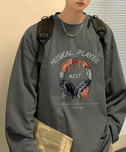 Anchor Smith(アンカー スミス)の「ビッグシルエットグラフィックプリント長袖Tシャツ(Tシャツ/カットソー・メンズ・ブラック/アイボリー/ホワイト/グリーン/スミクロ・M/L)」の4枚目の写真