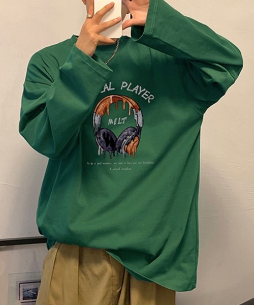 Anchor Smith(アンカー スミス)の「ビッグシルエットグラフィックプリント長袖Tシャツ(Tシャツ/カットソー・メンズ・ブラック/アイボリー/ホワイト/グリーン/スミクロ・M/L)」の5枚目の写真