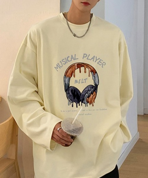 Anchor Smith(アンカー スミス)の「ビッグシルエットグラフィックプリント長袖Tシャツ(Tシャツ/カットソー・メンズ・ブラック/アイボリー/ホワイト/グリーン/スミクロ・M/L)」の3枚目の写真