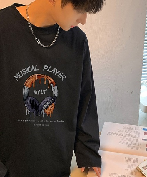 Anchor Smith(アンカー スミス)の「ビッグシルエットグラフィックプリント長袖Tシャツ(Tシャツ/カットソー・メンズ・ブラック/アイボリー/ホワイト/グリーン/スミクロ・M/L)」の12枚目の写真