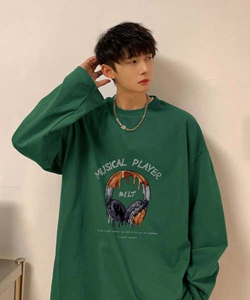 Anchor Smith(アンカー スミス)の「ビッグシルエットグラフィックプリント長袖Tシャツ(Tシャツ/カットソー・メンズ・ブラック/アイボリー/ホワイト/グリーン/スミクロ・M/L)」の7枚目の写真