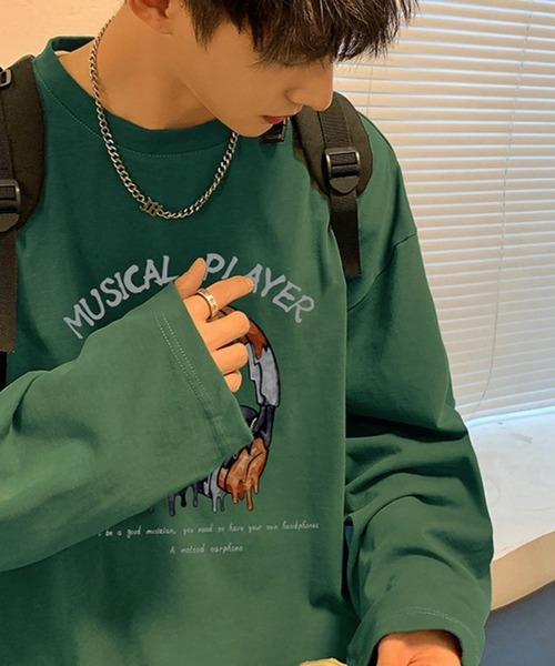 Anchor Smith(アンカー スミス)の「ビッグシルエットグラフィックプリント長袖Tシャツ(Tシャツ/カットソー・メンズ・ブラック/アイボリー/ホワイト/グリーン/スミクロ・M/L)」の6枚目の写真