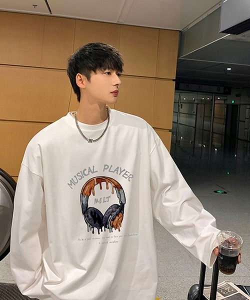 Anchor Smith(アンカー スミス)の「ビッグシルエットグラフィックプリント長袖Tシャツ(Tシャツ/カットソー・メンズ・ブラック/アイボリー/ホワイト/グリーン/スミクロ・M/L)」の8枚目の写真