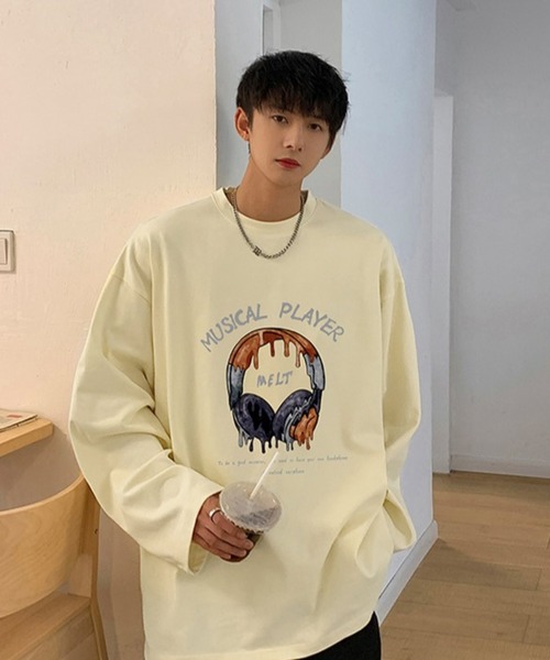 Anchor Smith(アンカー スミス)の「ビッグシルエットグラフィックプリント長袖Tシャツ(Tシャツ/カットソー・メンズ・ブラック/アイボリー/ホワイト/グリーン/スミクロ・M/L)」の10枚目の写真