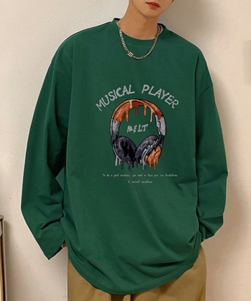 Anchor Smith(アンカー スミス)の「ビッグシルエットグラフィックプリント長袖Tシャツ(Tシャツ/カットソー・メンズ・ブラック/アイボリー/ホワイト/グリーン/スミクロ・M/L)」の13枚目の写真