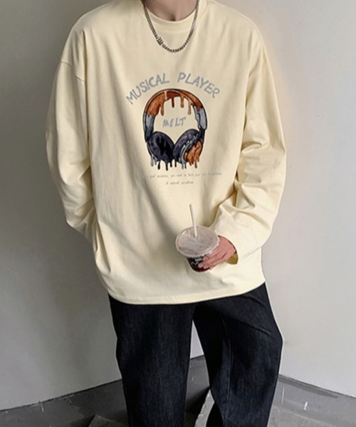 Anchor Smith(アンカー スミス)の「ビッグシルエットグラフィックプリント長袖Tシャツ(Tシャツ/カットソー・メンズ・ブラック/アイボリー/ホワイト/グリーン/スミクロ・M/L)」の19枚目の写真