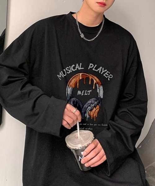 Anchor Smith(アンカー スミス)の「ビッグシルエットグラフィックプリント長袖Tシャツ(Tシャツ/カットソー・メンズ・ブラック/アイボリー/ホワイト/グリーン/スミクロ・M/L)」の18枚目の写真
