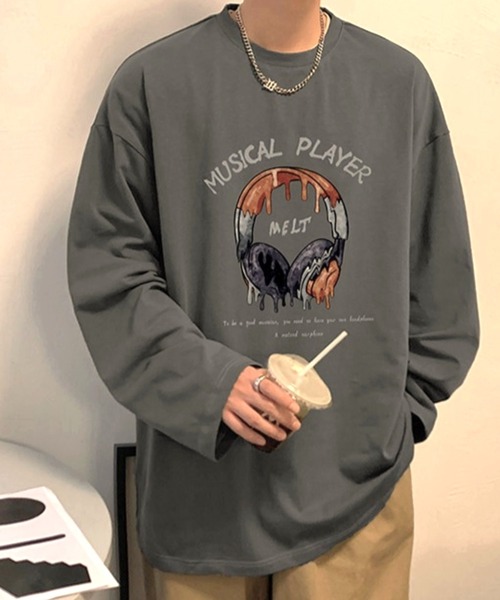 Anchor Smith(アンカー スミス)の「ビッグシルエットグラフィックプリント長袖Tシャツ(Tシャツ/カットソー・メンズ・ブラック/アイボリー/ホワイト/グリーン/スミクロ・M/L)」の15枚目の写真