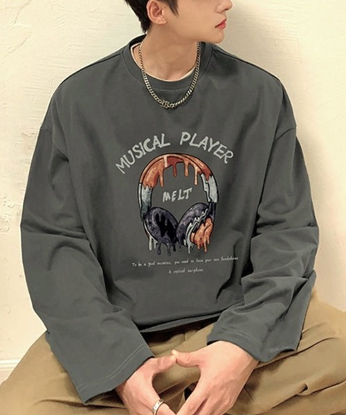 Anchor Smith(アンカー スミス)の「ビッグシルエットグラフィックプリント長袖Tシャツ(Tシャツ/カットソー・メンズ・ブラック/アイボリー/ホワイト/グリーン/スミクロ・M/L)」の16枚目の写真