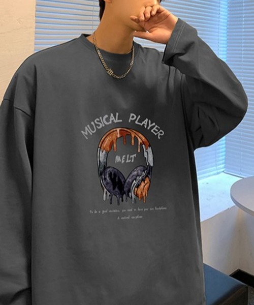 Anchor Smith(アンカー スミス)の「ビッグシルエットグラフィックプリント長袖Tシャツ(Tシャツ/カットソー・メンズ・ブラック/アイボリー/ホワイト/グリーン/スミクロ・M/L)」の14枚目の写真