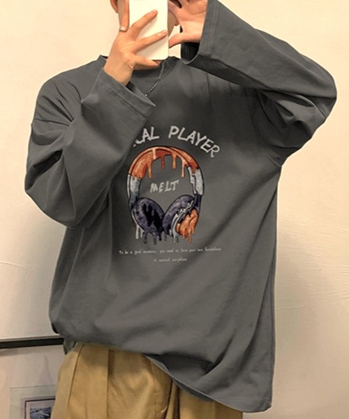 Anchor Smith(アンカー スミス)の「ビッグシルエットグラフィックプリント長袖Tシャツ(Tシャツ/カットソー・メンズ・ブラック/アイボリー/ホワイト/グリーン/スミクロ・M/L)」の17枚目の写真