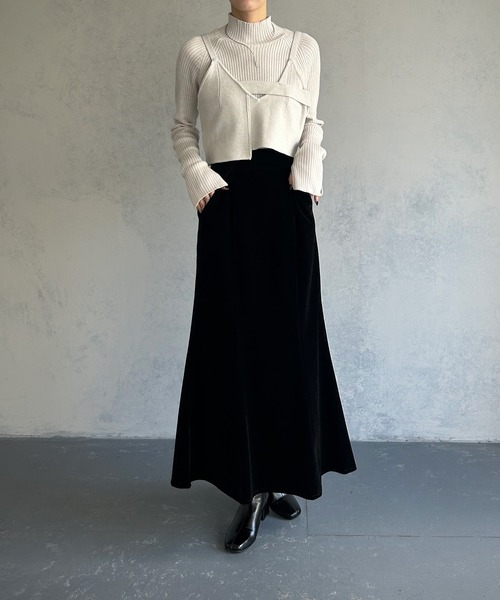 &g'aime（アンジェム）の「【&g’aime】フロントデザインニットビスチェトップス（ニット/セーター・レディース・ブラック/グレイッシュベージュ/パープル/グリーン系その他・FREE）」の20枚目の写真