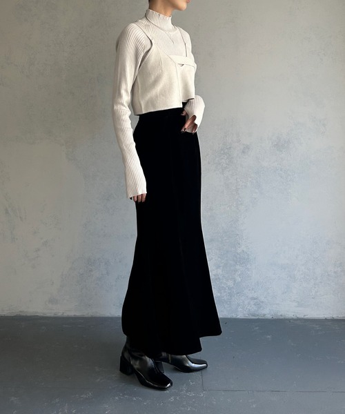 &g'aime（アンジェム）の「【&g’aime】フロントデザインニットビスチェトップス（ニット/セーター・レディース・ブラック/グレイッシュベージュ/パープル/グリーン系その他・FREE）」の21枚目の写真