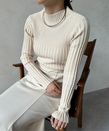 Thevon | 袖スリット裏リブハイネックニット(ニット/セーター)