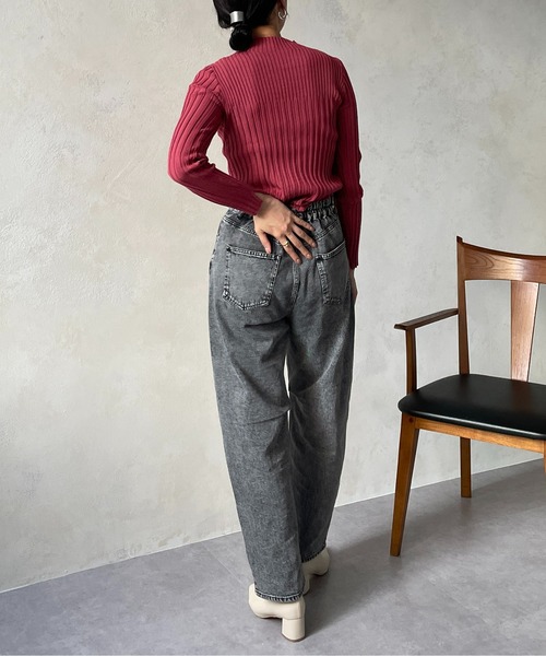 Thevon（ゼボン）の「袖スリット裏リブハイネックニット（ニット/セーター・レディース・ピンク/ブラック/グリーン/アイボリー/ベージュ・FREE）」の9枚目の写真