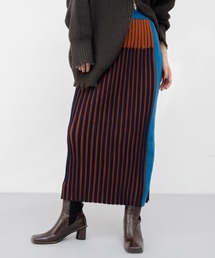 VACANCY | プレーティング配色リブニットスカート(スカート)