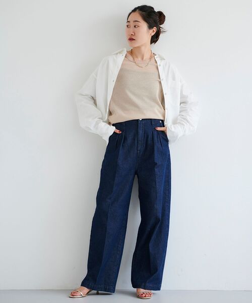 le.coeur blanc（ルクールブラン）の「ラメリブカットソー（Tシャツ/カットソー・レディース・ライトグレー/ブラック/ベージュ・38）」の8枚目の写真