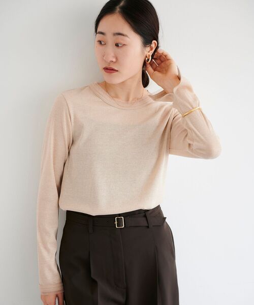 le.coeur blanc（ルクールブラン）の「ラメリブカットソー（Tシャツ/カットソー・レディース・ライトグレー/ブラック/ベージュ・38）」の11枚目の写真
