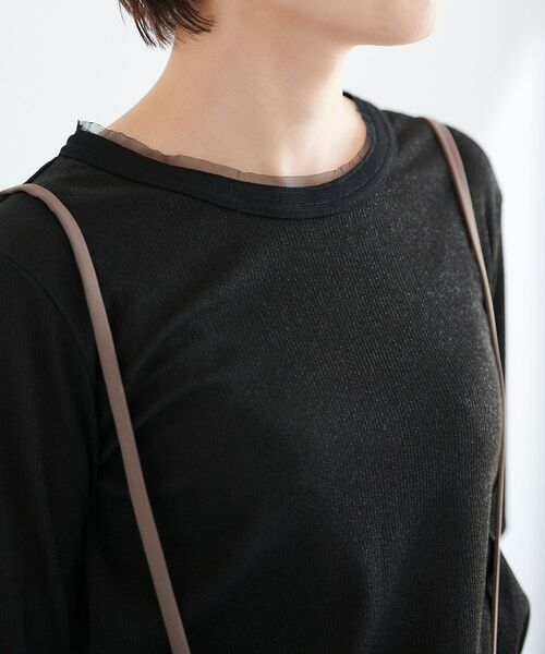 le.coeur blanc（ルクールブラン）の「ラメリブカットソー（Tシャツ/カットソー・レディース・ライトグレー/ブラック/ベージュ・38）」の22枚目の写真