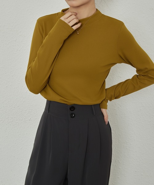 MAISON DE THERESE(メゾン ド テレーズ)の「柔らかなハーフハイネックニットブラウスインナー(シャツ/ブラウス・レディース・ブラウン/モカ/ブラック/アイボリー/Mustard/ベージュ・M)」の6枚目の写真
