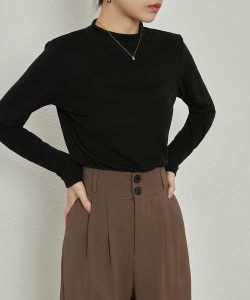 MAISON DE THERESE(メゾン ド テレーズ)の「柔らかなハーフハイネックニットブラウスインナー(シャツ/ブラウス・レディース・ブラウン/モカ/ブラック/アイボリー/Mustard/ベージュ・M)」の12枚目の写真