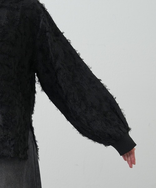 COLONY 2139(コロニートゥーワンスリーナイン)の「フリンジジャガード長袖プルオーバー(Tシャツ/カットソー・レディース・ブラック/アイボリー・FREE)」の8枚目の写真