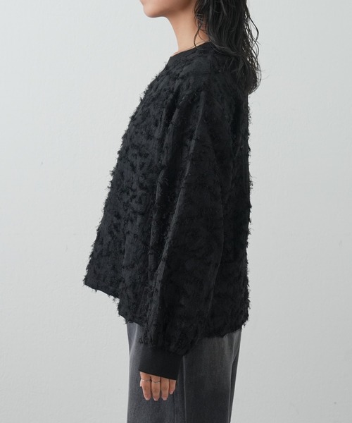 COLONY 2139(コロニートゥーワンスリーナイン)の「フリンジジャガード長袖プルオーバー(Tシャツ/カットソー・レディース・ブラック/アイボリー・FREE)」の4枚目の写真