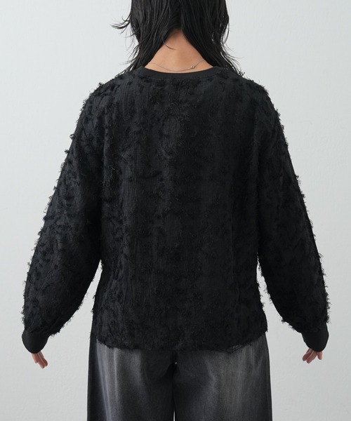 COLONY 2139(コロニートゥーワンスリーナイン)の「フリンジジャガード長袖プルオーバー(Tシャツ/カットソー・レディース・ブラック/アイボリー・FREE)」の5枚目の写真