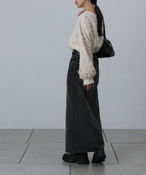 COLONY 2139(コロニートゥーワンスリーナイン)の「フリンジジャガード長袖プルオーバー(Tシャツ/カットソー・レディース・ブラック/アイボリー・FREE)」の16枚目の写真