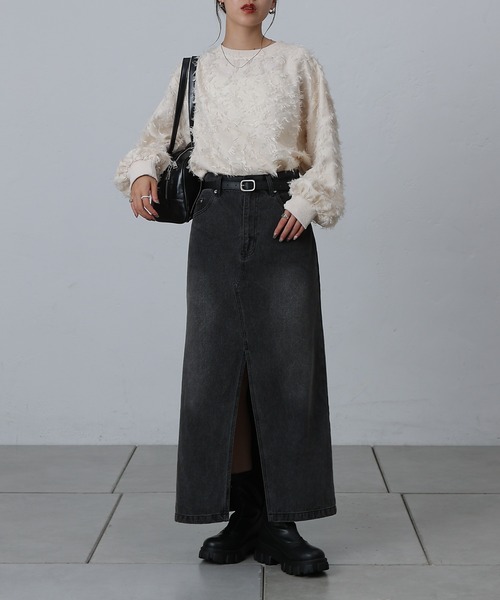 COLONY 2139(コロニートゥーワンスリーナイン)の「フリンジジャガード長袖プルオーバー(Tシャツ/カットソー・レディース・ブラック/アイボリー・FREE)」の18枚目の写真