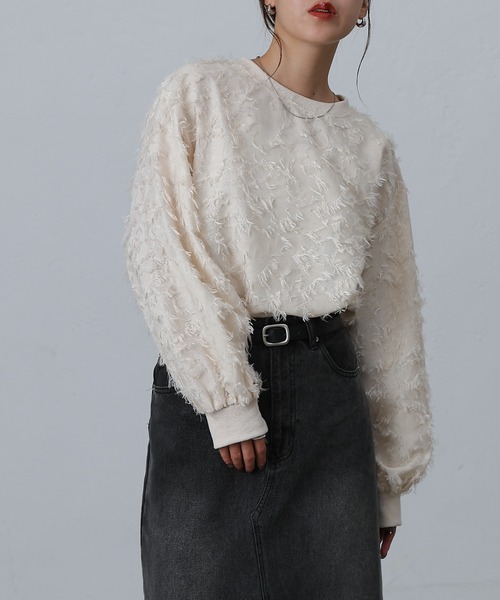 COLONY 2139(コロニートゥーワンスリーナイン)の「フリンジジャガード長袖プルオーバー(Tシャツ/カットソー・レディース・ブラック/アイボリー・FREE)」の11枚目の写真