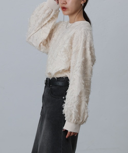 COLONY 2139(コロニートゥーワンスリーナイン)の「フリンジジャガード長袖プルオーバー(Tシャツ/カットソー・レディース・ブラック/アイボリー・FREE)」の13枚目の写真