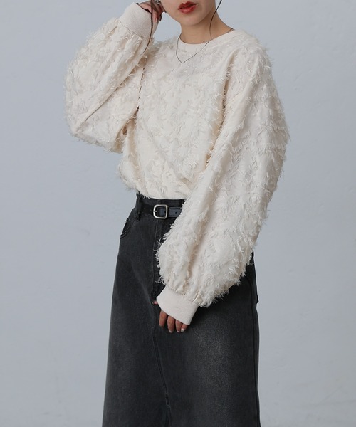 COLONY 2139(コロニートゥーワンスリーナイン)の「フリンジジャガード長袖プルオーバー(Tシャツ/カットソー・レディース・ブラック/アイボリー・FREE)」の14枚目の写真