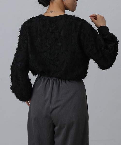 COLONY 2139(コロニートゥーワンスリーナイン)の「フリンジジャガード長袖プルオーバー(Tシャツ/カットソー・レディース・ブラック/アイボリー・FREE)」の20枚目の写真