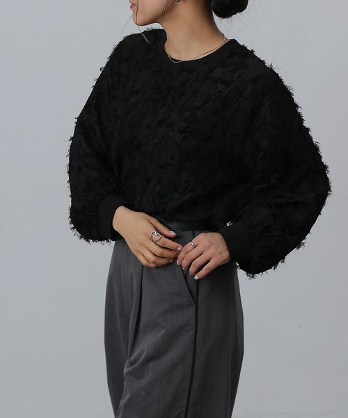 COLONY 2139(コロニートゥーワンスリーナイン)の「フリンジジャガード長袖プルオーバー(Tシャツ/カットソー・レディース・ブラック/アイボリー・FREE)」の22枚目の写真