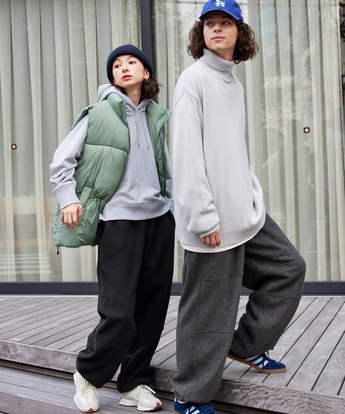 BARK MANHATTAN（バークマンハッタン）の「オーバーサイズイージーリブフリースパンツ（スウェットパンツ・メンズ・チャコール/ブラック/アイボリー/ネイビー/モカ/カーキ/グレー・XL/L/S/M）」の9枚目の写真