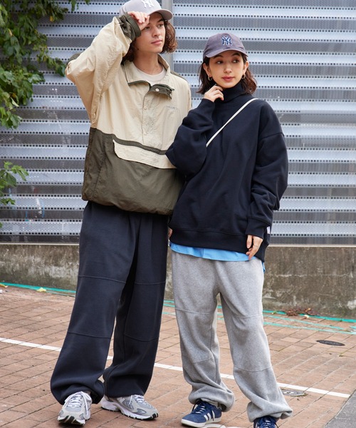 BARK MANHATTAN（バークマンハッタン）の「オーバーサイズイージーリブフリースパンツ（スウェットパンツ・メンズ・チャコール/ブラック/アイボリー/ネイビー/モカ/カーキ/グレー・XL/L/S/M）」の10枚目の写真