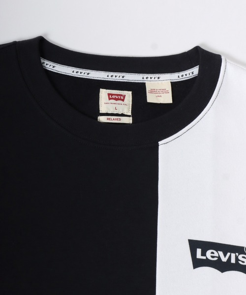 Levi's(リーバイス)の「Levi's/リーバイス ワンポイントロゴ 切替 裏起毛 スエットトレーナー(スウェット・メンズ・ブラック/ブルー・M/L)」の7枚目の写真