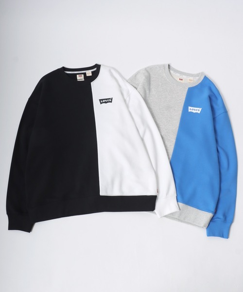 Levi's(リーバイス)の「Levi's/リーバイス ワンポイントロゴ 切替 裏起毛 スエットトレーナー(スウェット・メンズ・ブラック/ブルー・M/L)」の13枚目の写真