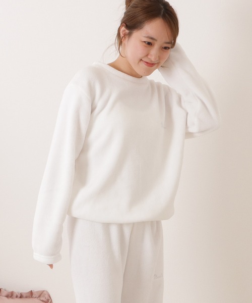 Lace Ladies（レースレディース）の「アルファベット刺繍付きふわもこルームウエア（ルームウェア/パジャマ・レディース・グレー/ブルー/ホワイト/ピンク/ブラウン/レッド・FREE）」の22枚目の写真