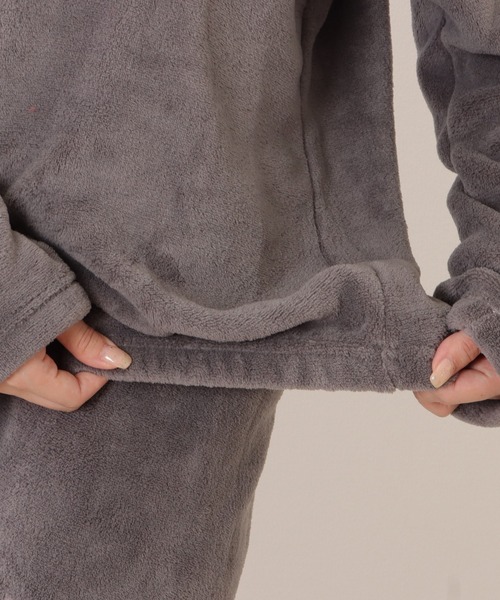 Lace Ladies（レースレディース）の「アルファベット刺繍付きふわもこルームウエア（ルームウェア/パジャマ・レディース・グレー/ブルー/ホワイト/ピンク/ブラウン/レッド・FREE）」の12枚目の写真