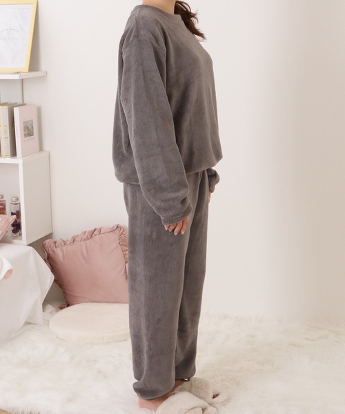 Lace Ladies（レースレディース）の「アルファベット刺繍付きふわもこルームウエア（ルームウェア/パジャマ・レディース・グレー/ブルー/ホワイト/ピンク/ブラウン/レッド・FREE）」の8枚目の写真