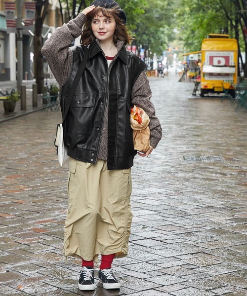 MONO-MART LADY'S（モノマートレディース）の「比翼デザインヴィンテージライクフェイクレザーベスト（ベスト・レディース・ブラウン/ブラック・FREE）」の19枚目の写真