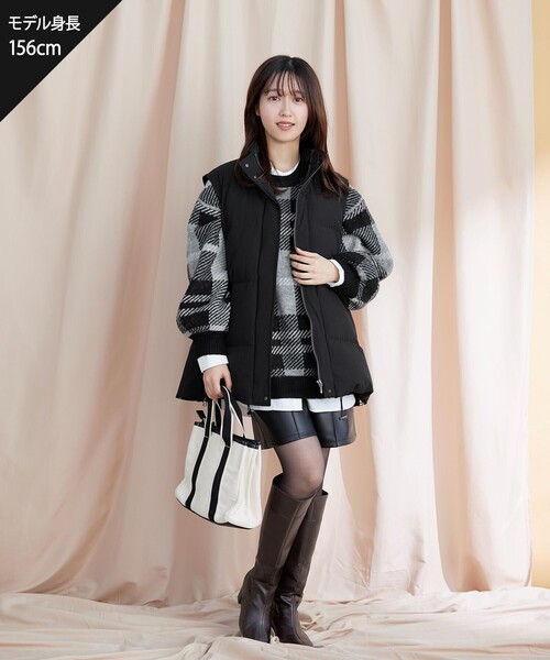 安田美沙子さん着用・4way】ストレッチタフタショートダウン（ダウン