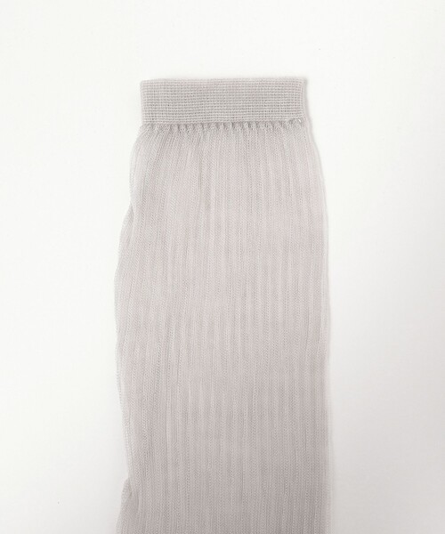 Ray BEAMS（レイビームス）の「Ray BEAMS / シアー リブ ハイソックス（ソックス/靴下・レディース・ライトグレー/イエロー/ブラック・ONE SIZE）」の5枚目の写真
