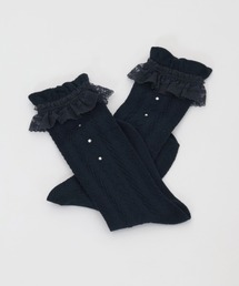 ハート編みハイソックス