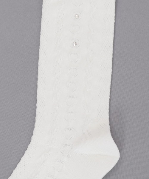 axes femme(アクシーズファム)の「ハート編みハイソックス(ソックス/靴下・キッズ・ネイビー/ホワイト・FREE)」の7枚目の写真