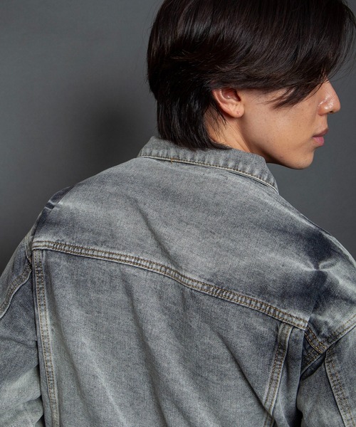 GGD SELECT（ジージーディー　セレクト）の「ダメージ加工デニムジャケット（デニムジャケット・メンズ・ブラック・M/L）」の15枚目の写真